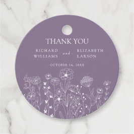 Boho Wildblume Moderne Wasserfarbenhochzeit Geschenkanhänger