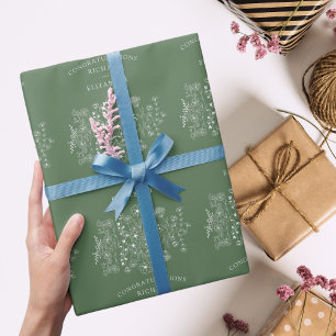 Boho Wildblume Moderne Wasserfarbenhochzeit Geschenkpapier
