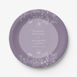 Boho Wildblume Moderne Wasserfarbenhochzeit Pappteller
