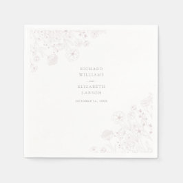 Boho Wildblume Moderne Wasserfarbenhochzeit Serviette