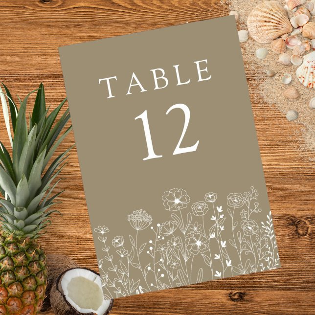 Boho Wildblume Moderne Wasserfarbenhochzeit Tischnummer (Von Creator hochgeladen)