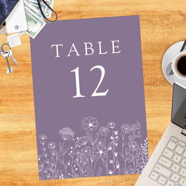 Boho Wildblume Moderne Wasserfarbenhochzeit Tischnummer (Von Creator hochgeladen)