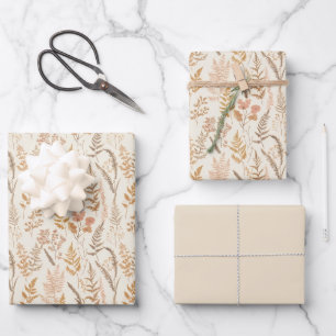 Boho Wildblume Muster Elegantes Wrapping Paper Set Geschenkpapier Set