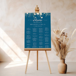Boho Wildblume Navy Alphabetical Seekarte Poster