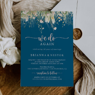 Boho Wildblume Navy Blue We Do Wieder Vow Einladung