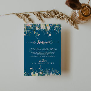 Boho Wildblume Navy Hochzeit wünscht sich gut Begleitkarte