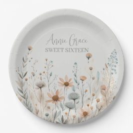 Boho Wildblume Pappteller