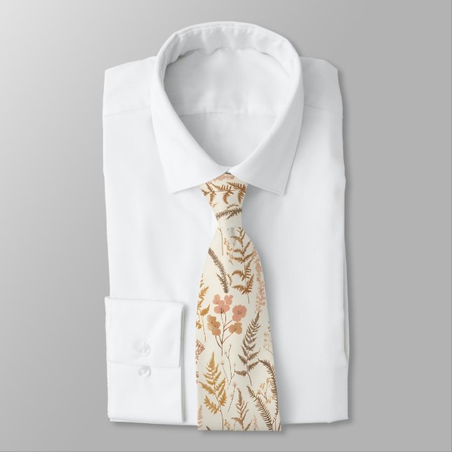 Boho Wildblume Pattern Elegant Neck Tie Krawatte (Gebunden)