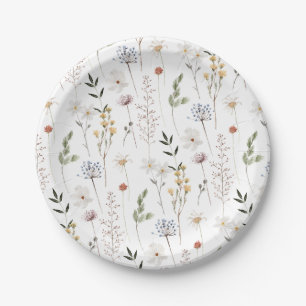 Boho Wildblume Pattern Pappteller