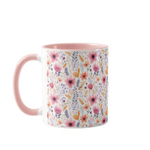 Boho Wildblume Pink Orange Lila Coral Floral