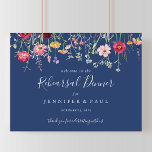 Boho Wildblume Probe Dinner Willkommen Poster<br><div class="desc">Dieses Begrüßungsschild für die Wildblume Probe ist perfekt für eine moderne Hochzeitsfeier Probe. Die bunte Auswahl an rosa,  rot,  lila,  gelb,  weiß,  violett,  rot,  bordeauxrot,  wilde Blume.</div>