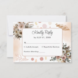 Boho Wildblume Romance Wedding RSVP Card
