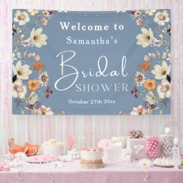 Boho Wildblume Rustic Periwinkle Brautparty Banner