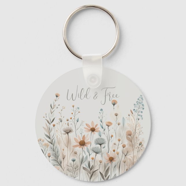 Boho Wildblume Schlüsselanhänger (Vorderseite)