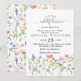 Boho Wildblume Schmetterling Babydusche Einladung