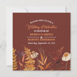 Boho Wildblume Terracotta Herbstliche Hochzeit im