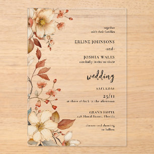 Boho Wildblume Terracotta Hochzeit Einladung