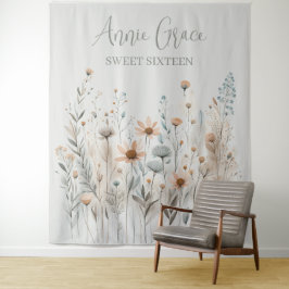 Boho Wildblume Wandteppich