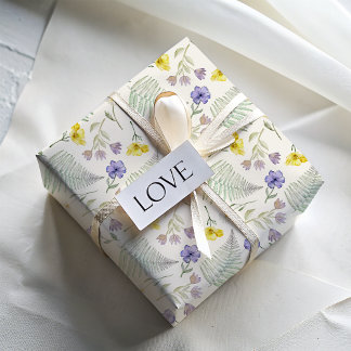 Boho Wildblume Wasserfarbmuster Geschenkpapier Set