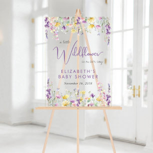 Boho Wildblume Watercolor Babydusche Willkommen Acrylschild