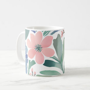 Boho Wildblume Watercolor Floral Pastell Kaffeetasse