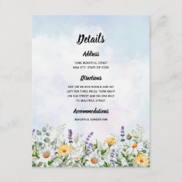 Boho Wildblume Watercolor Personalize Wedding Begleitkarte