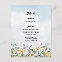 Boho Wildblume Watercolor Personalize Wedding Begleitkarte