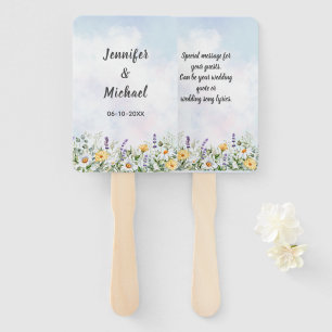 Boho Wildblume Watercolor Personalize Wedding Fächer