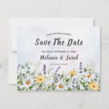 Boho Wildblume Watercolor Personalize Wedding