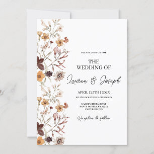 Boho Wildblume Wedding Einladung
