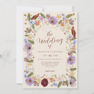 Boho Wildblume Wedding Einladung