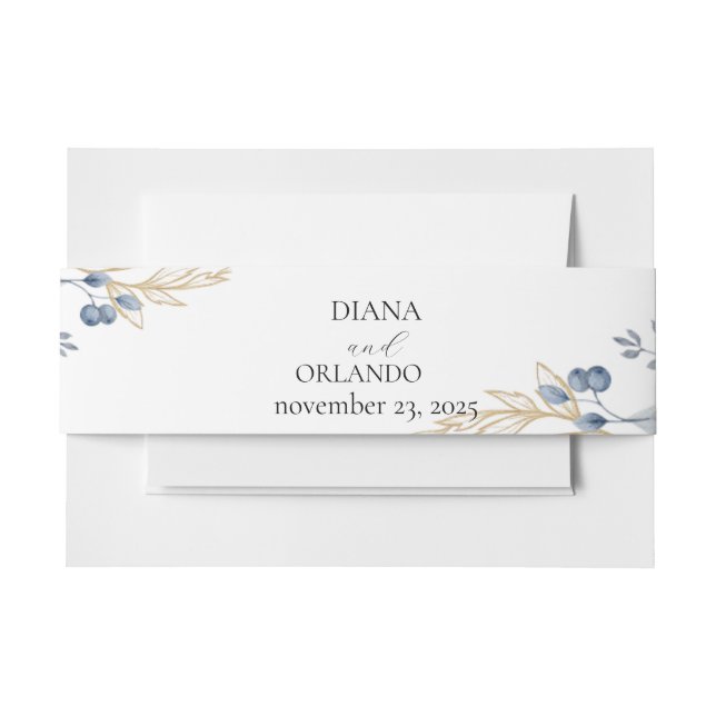 Boho Wildblume Wedding Elegantes Skript Einladungsbanderole (Vorderseite Beispiel)