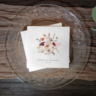 Boho Wildblume Wedding Fall Floral Serviette