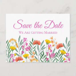 Boho Wildblume Wedding Floral Save the Date Postkarte