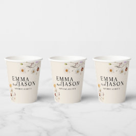 Boho Wildblume Wedding Paper Cups Pappbecher
