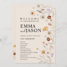 Boho Wildblume Wedding Program