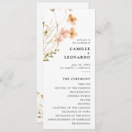 Boho Wildblume Wedding Program Programm