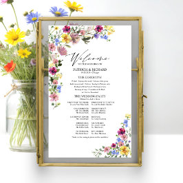 Boho Wildblume Wedding Program Sign Poster