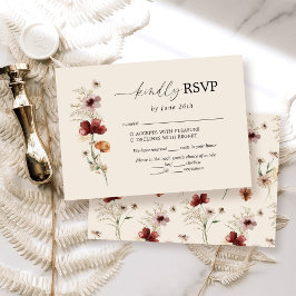 Boho Wildblume Wedding RSVP Card