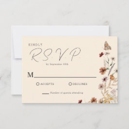 Boho Wildblume Wedding RSVP Karte