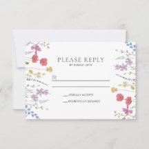 Boho Wildblume Wedding RSVP Postcard