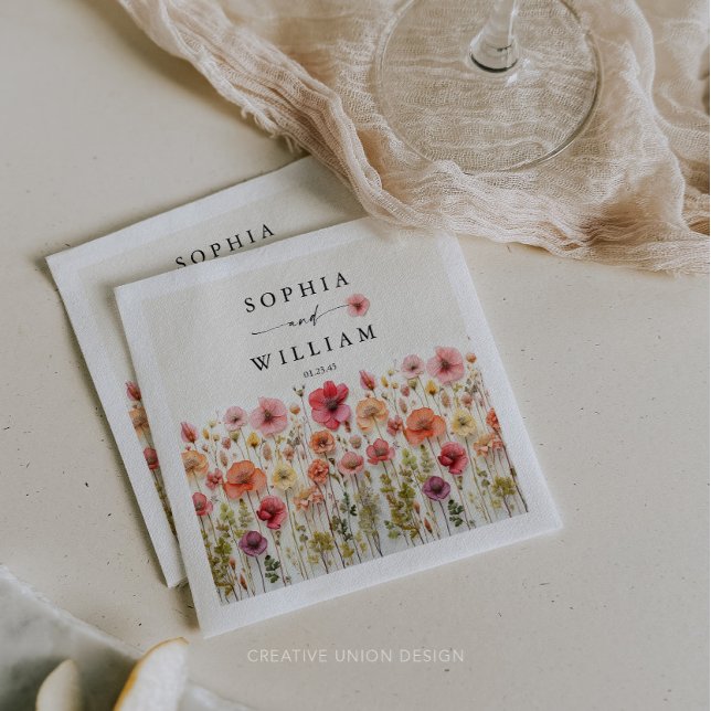 Boho Wildblume Wedding Table Deco Serviette (Wildflower Wedding Napkins)