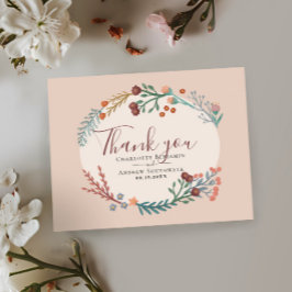 Boho Wildblume Wedding Vielen Dank Postkarte