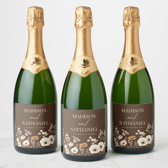 Boho Wildblume Wild Blume Blumengarten Hochzeit (Flaschen)