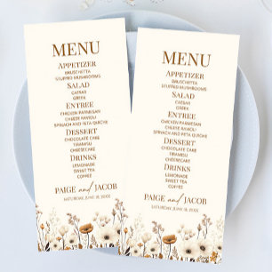 Boho Wildblume Wild Blume Blumengarten Hochzeit Menükarte