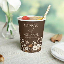 Boho Wildblume Wild Blume Blumengarten Hochzeit Pappbecher