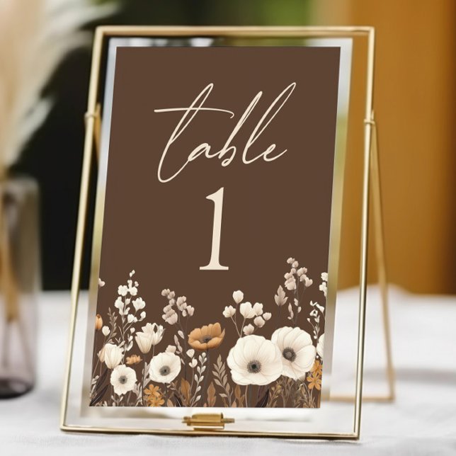 Boho Wildblume Wild Blume Blumengarten Hochzeit Tischnummer (Von Creator hochgeladen)