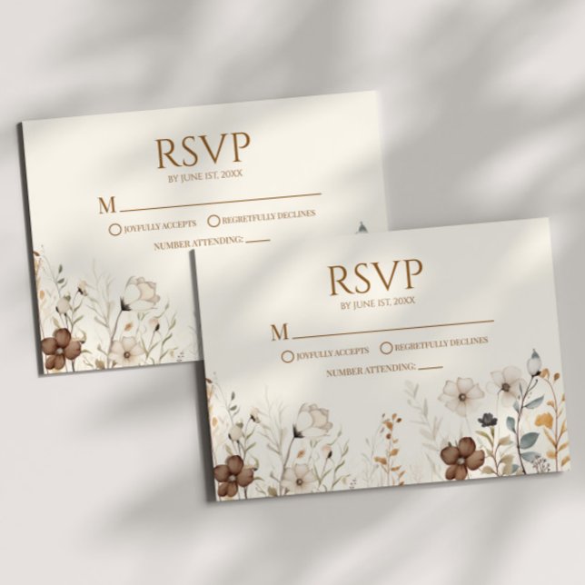 Boho Wildblume Wild Blume Floral Wedding RSVP Karte (Von Creator hochgeladen)