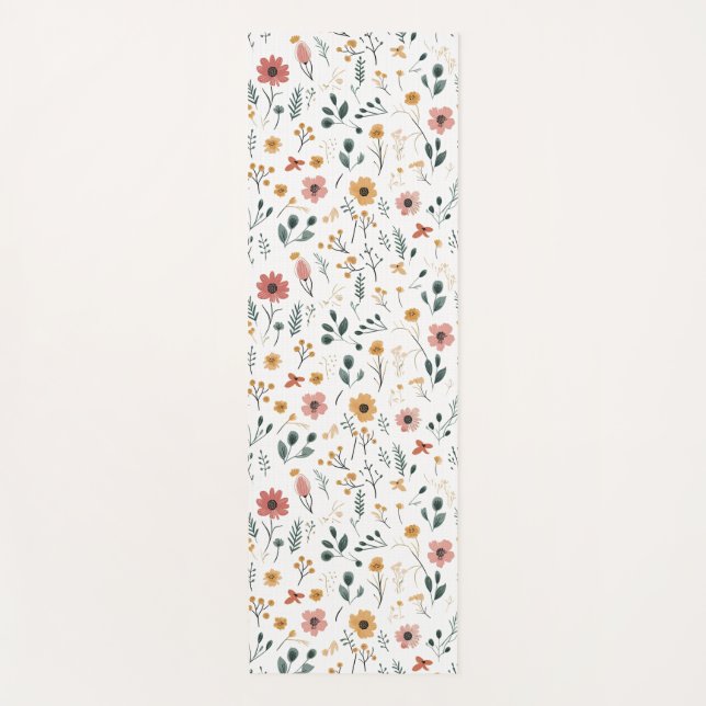 Boho Wildblume Yogamatte (Vorderseite)