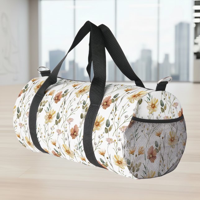 Boho-Wildblumen-Aquarell Duffle Bag (Von Creator hochgeladen)